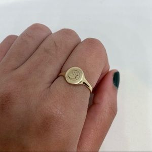 SOLID MOON AND STAR SIGNET RING